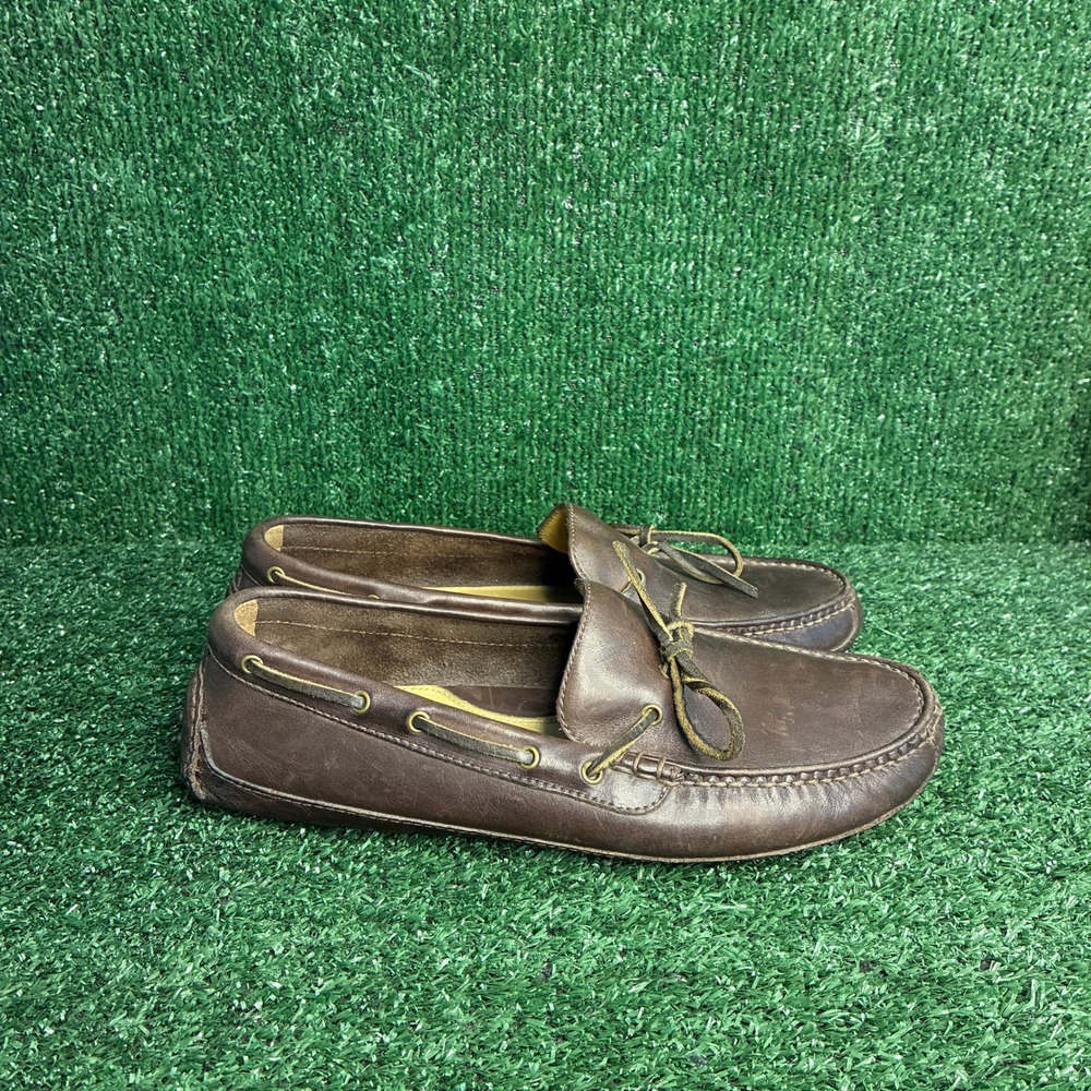 Cole Haan Grant Driver Leather Lace Up Classic Moccasin Loafers Brown Mens Sz 9W